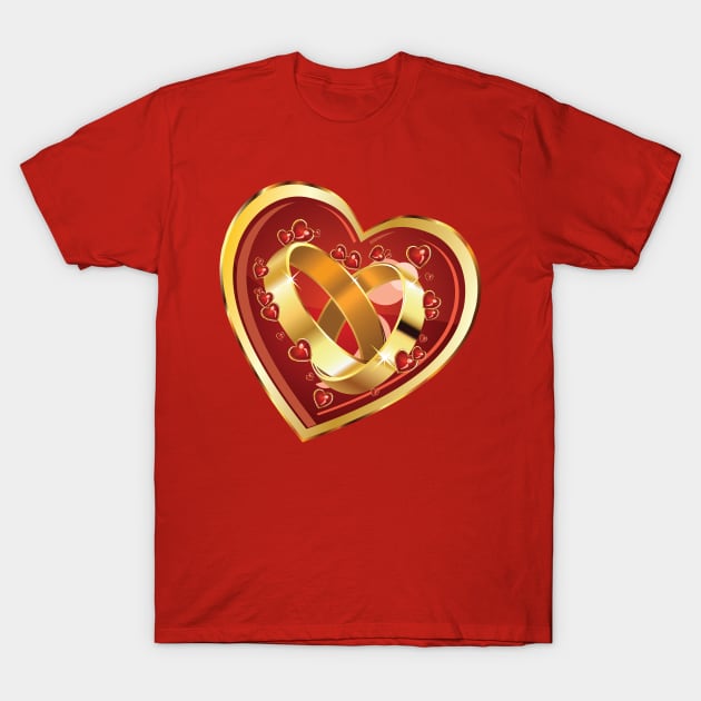 Wedding rings in heart T-Shirt by AnnArtshock